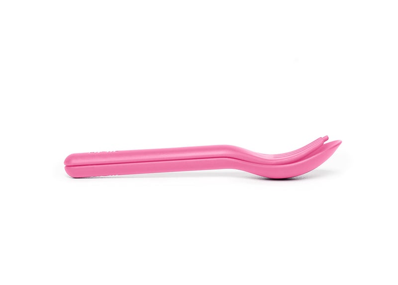 أومي طقم أدوات مائدة للأطفال من أومي بوكس ​​مع علبة - قطعتان من البلاستيك، شوكة وملعقة قابلة لإعادة الاستخدام مع حافظة للأطفال (لون وردي فقاعي) - Image 5